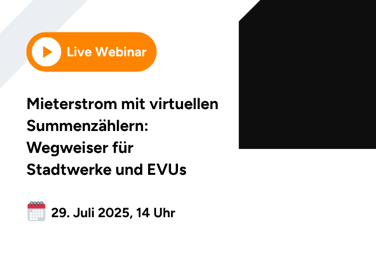 Besuchen Sie unser Webinar für Stadtwerke und EVUs am 29. Juli 2025 um 14 Uhr!