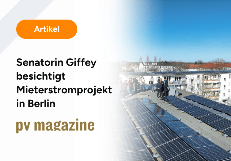 Solar-Offensive für die Berliner Wohnungswirtschaft: Wirtschaftssenatorin Franziska Giffey besucht wegweisendes Mieterstrom-Projekt der GWG „Berliner Bär“